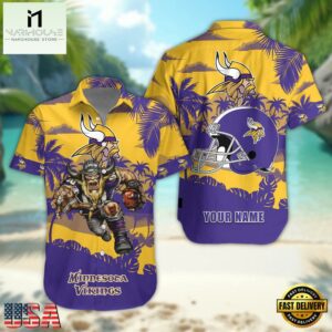 NFL Minnesota Vikings Football Mascot Summer Hawaiian Shirt