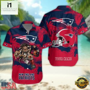 NFL New England Patriots Football Mascot Summer Hawaiian Shirt