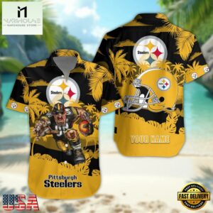 NFL Pittsburgh Steelers Football Mascot Summer Hawaiian Shirt