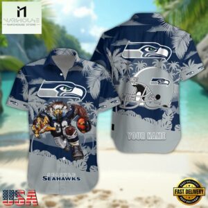 NFL Seattle Seahawks Football Mascot Summer Hawaiian Shirt