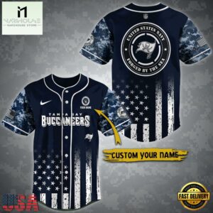 NFL Tampa Bay Buccaneers US Navy Forged By The Sea Custom Baseball Jersey