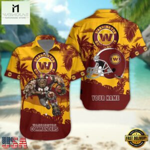 NFL Washington Commanders Football Mascot Summer Hawaiian Shirt