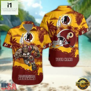 NFL Washington Redskin Football Mascot Summer Hawaiian Shirt