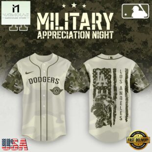 Los Angeles Dodgers MLB x Armed Forces Day Night Baseball Jersey Shirt