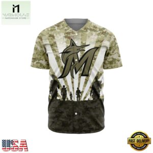 MLB Miami Marlins Special Honor Veterans Design Baseball Jersey