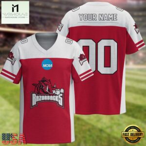 NCAA Arkansas Razorbacks Sport Team New Season Personalized Football Jersey