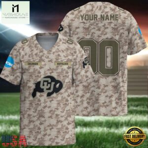 NCAA Colorado Buffaloes Camo Veterans Personalized Football Jersey