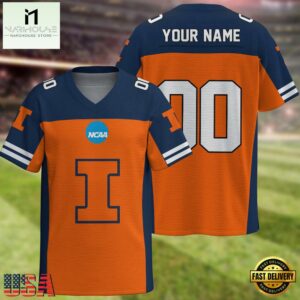 NCAA Illinois Fighting Illini Sport Team New Season Personalized Football Jersey
