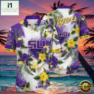 NCAA Lsu Tigers Flower Hawaiian Shirt Outfit 3D Shirt, Lsu Tigers Football Christmas Gifts
