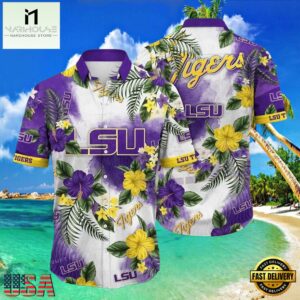 NCAA Lsu Tigers Flower Hawaiian Shirt Outfit 3D Shirt, Lsu Tigers Football Christmas Gifts
