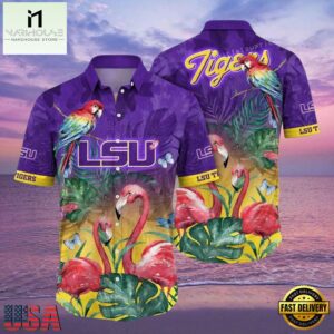 NCAA Lsu Tigers Flower Hawaiian Shirt Outfit 3D Shirt, Lsu Tigers Football Gifts