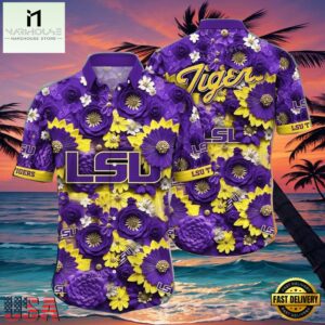NCAA Lsu Tigers Flower Hawaiian Shirt Outfit 3D Shirt, Lsu Tigers Gifts For Men Women