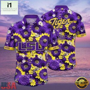 NCAA Lsu Tigers Flower Hawaiian Shirt Outfit 3D Shirt, Lsu Tigers Gifts For Men Women