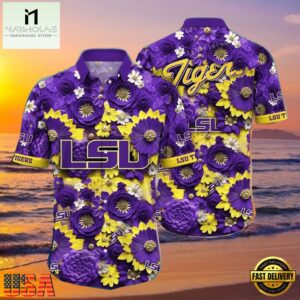 NCAA Lsu Tigers Flower Hawaiian Shirt Outfit 3D Shirt, Lsu Tigers Gifts For Men Women