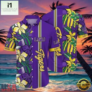 NCAA Lsu Tigers Flower Hawaiian Shirt Outfit 3D Shirt, Lsu Tigers Gifts