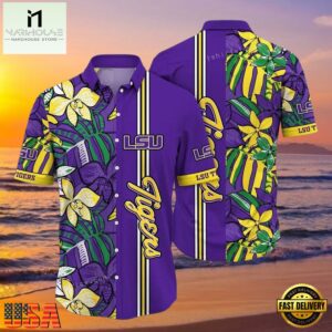 NCAA Lsu Tigers Flower Hawaiian Shirt Outfit 3D Shirt, Lsu Tigers Gifts