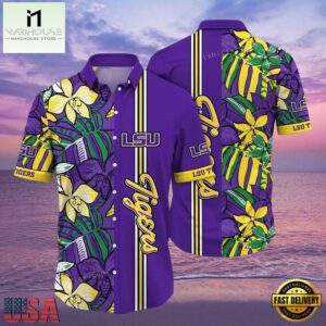 NCAA Lsu Tigers Flower Hawaiian Shirt Outfit 3D Shirt, Lsu Tigers Gifts