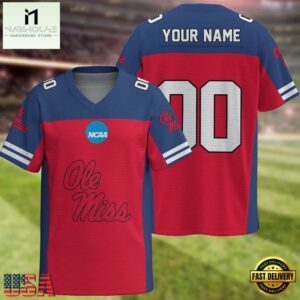 NCAA Ole Miss Rebels Sport Team New Season Personalized Football Jersey