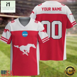 NCAA SMU Mustangs Sport Team New Season Personalized Football Jersey