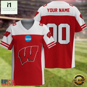 NCAA Wisconsin Badgers Sport Team New Season Personalized Football Jersey