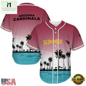 NFL Arizona Cardinals Palm Trees Summer On The Beach Baseball Jersey