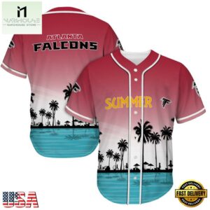 NFL Atlanta Falcons Palm Trees Summer On The Beach Baseball Jersey