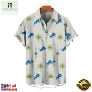 NFL Detroit Lions Football Team Logo Funny Aloha Hawaiian Shirt