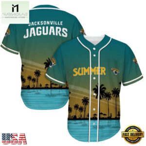 NFL Jacksonville Jaguars Palm Trees Summer On The Beach Baseball Jersey
