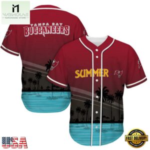 NFL Tampa Bay Buccaneers Palm Trees Summer On The Beach Baseball Jersey