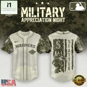 Seattle Mariners MLB x Armed Forces Day Night Baseball Jersey Shirt