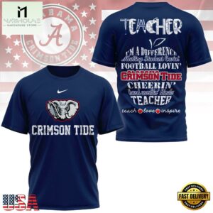 Alabama Crimson Tide Teacher Pride 2025 Unisex 3D Shirt