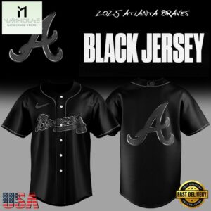 Atlanta Braves MLB Back In Black Baseball Jersey For Fans