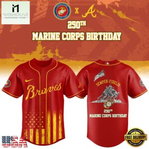 Atlanta Braves MLB x 250 U.S. ARMY Baseball Jersey Shirt