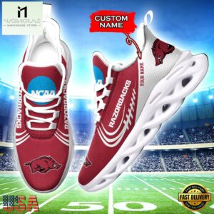 Custom Name Arkansas Razorbacks NCAA Sport Team Max Soul Shoes