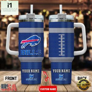 Custom Name Buffalo Bills Stainless Steel Tumbler 40Oz Handle For Fans