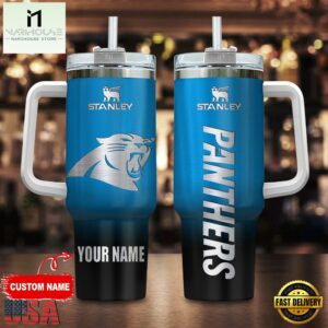 Custom Name Carolina Panthers NFL Football Stainless Steel Tumbler 40Oz