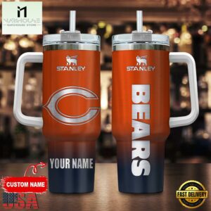 Custom Name Chicago Bears NFL Football Stainless Steel Tumbler 40Oz