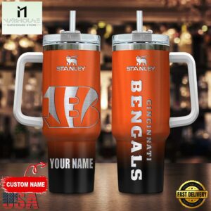Custom Name Cincinnati Bengals NFL Football Stainless Steel Tumbler 40Oz