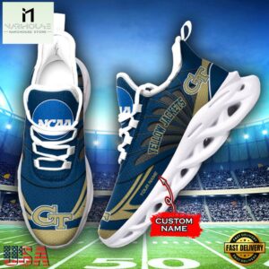 Custom Name Georgia Tech Yellow Jackets Team Sport Max Soul Shoes For Fans