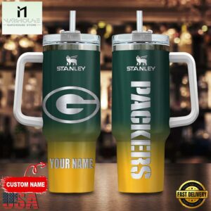 Custom Name Green Bay Packers NFL Football Stainless Steel Tumbler 40Oz