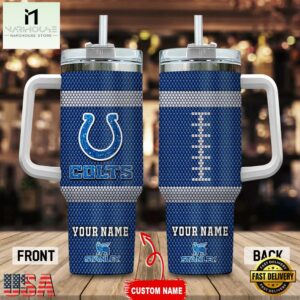 Custom Name Indianapolis Colts Stainless Steel Tumbler 40Oz Handle For Fans