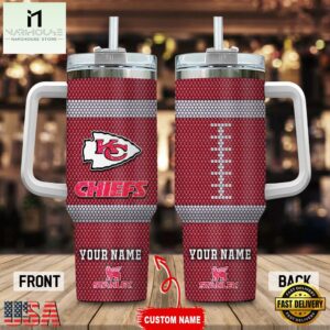 Custom Name Kansas City Chiefs Stainless Steel Tumbler 40Oz Handle For Fans