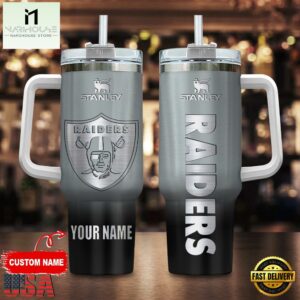 Custom Name Las Vegas Raiders NFL Football Stainless Steel Tumbler 40Oz