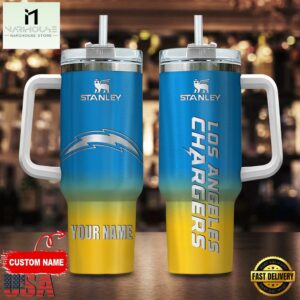 Custom Name Los Angeles Chargers NFL Football Stainless Steel Tumbler 40Oz