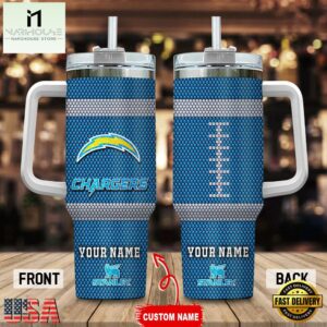 Custom Name Los Angeles Chargers Stainless Steel Tumbler 40Oz Handle For Fans