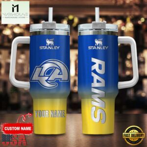 Custom Name Los Angeles Rams NFL Football Stainless Steel Tumbler 40Oz