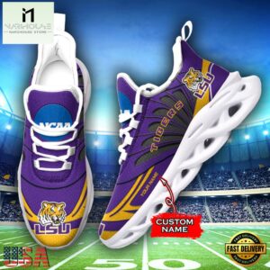 Custom Name LSU Tigers Team Sport Max Soul Shoes For Fans