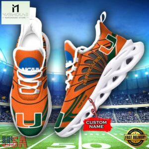 Custom Name Miami Hurricanes Team Sport Max Soul Shoes For Fans