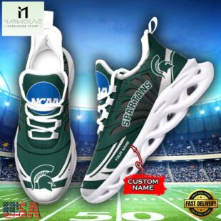 Custom Name Michigan State Spartans Team Sport Max Soul Shoes For Fans