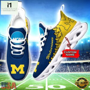 Custom Name Michigan Wolverines Sport Team Max Soul Shoes